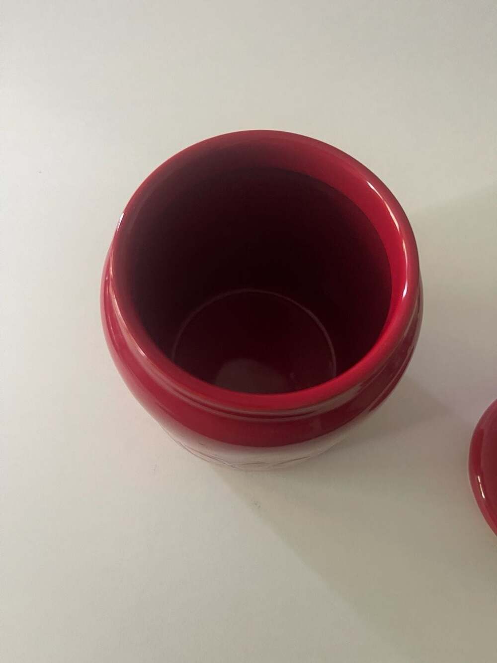 Rae Dunn Artisan Collection by Magenta Baby COCOA Red Ceramic Canister - Picture 4 of 4